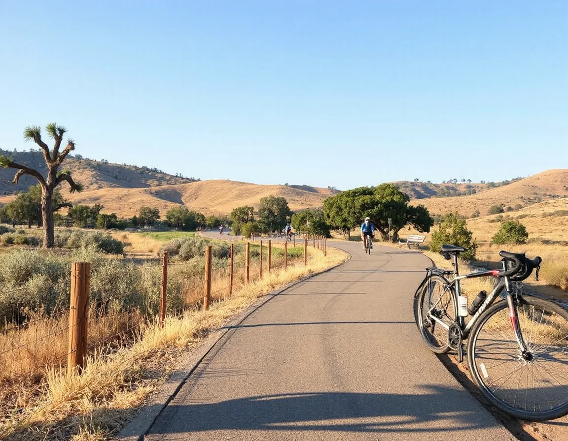 Paved recreation trail through the foothills near Saugus