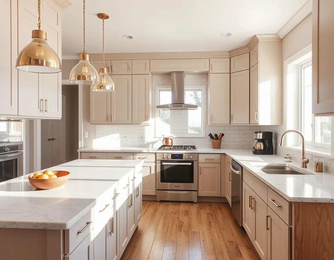 Bright staged kitchen in a Valencia home
