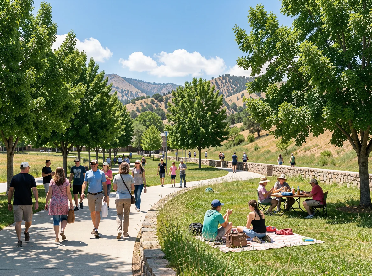 Neighborhood park and walking path in Newhall