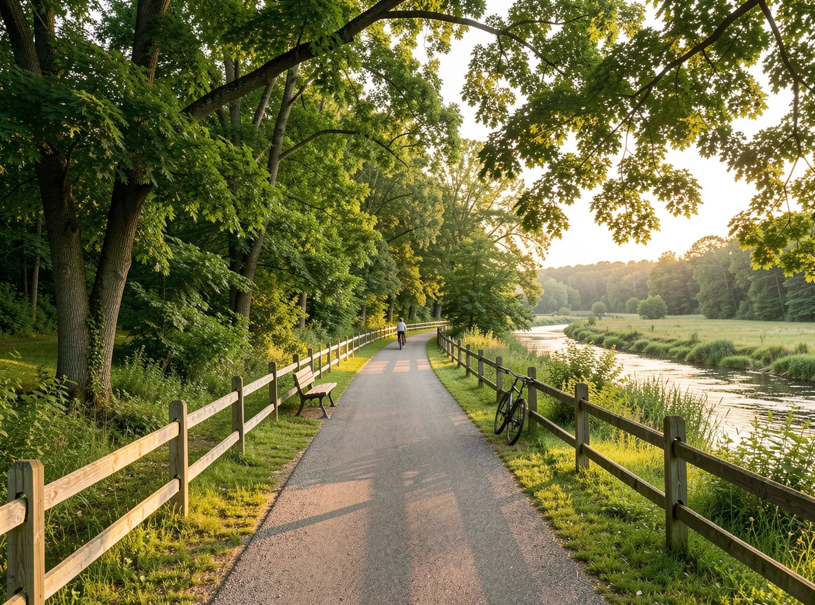 Scenic trail and park setting in Delaware County