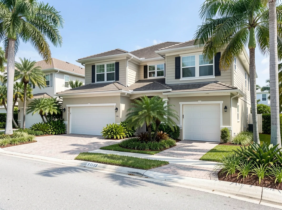 Miami residential street with well-kept homes and tropical landscaping