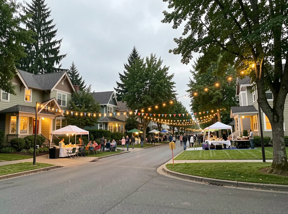 Seattle neighborhood streetscape