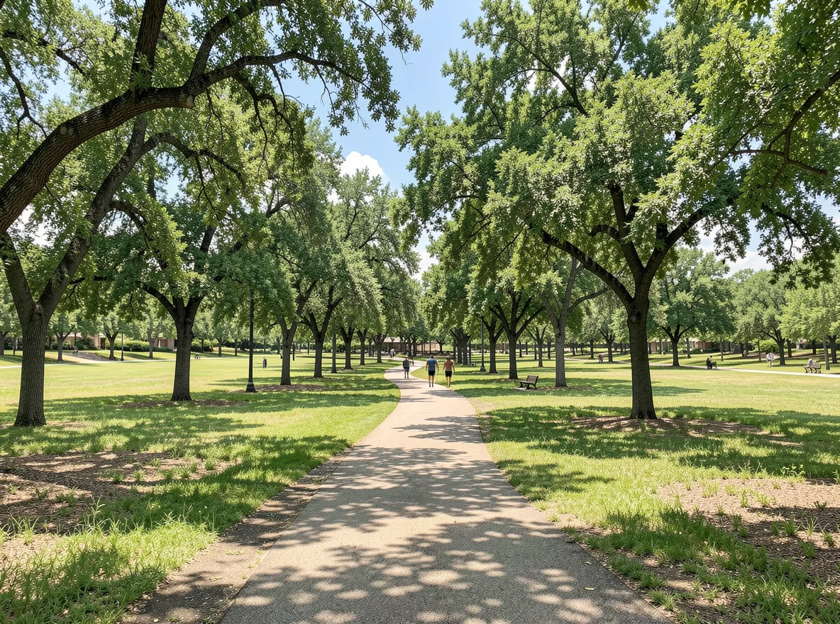 Austin greenbelt trail and park setting