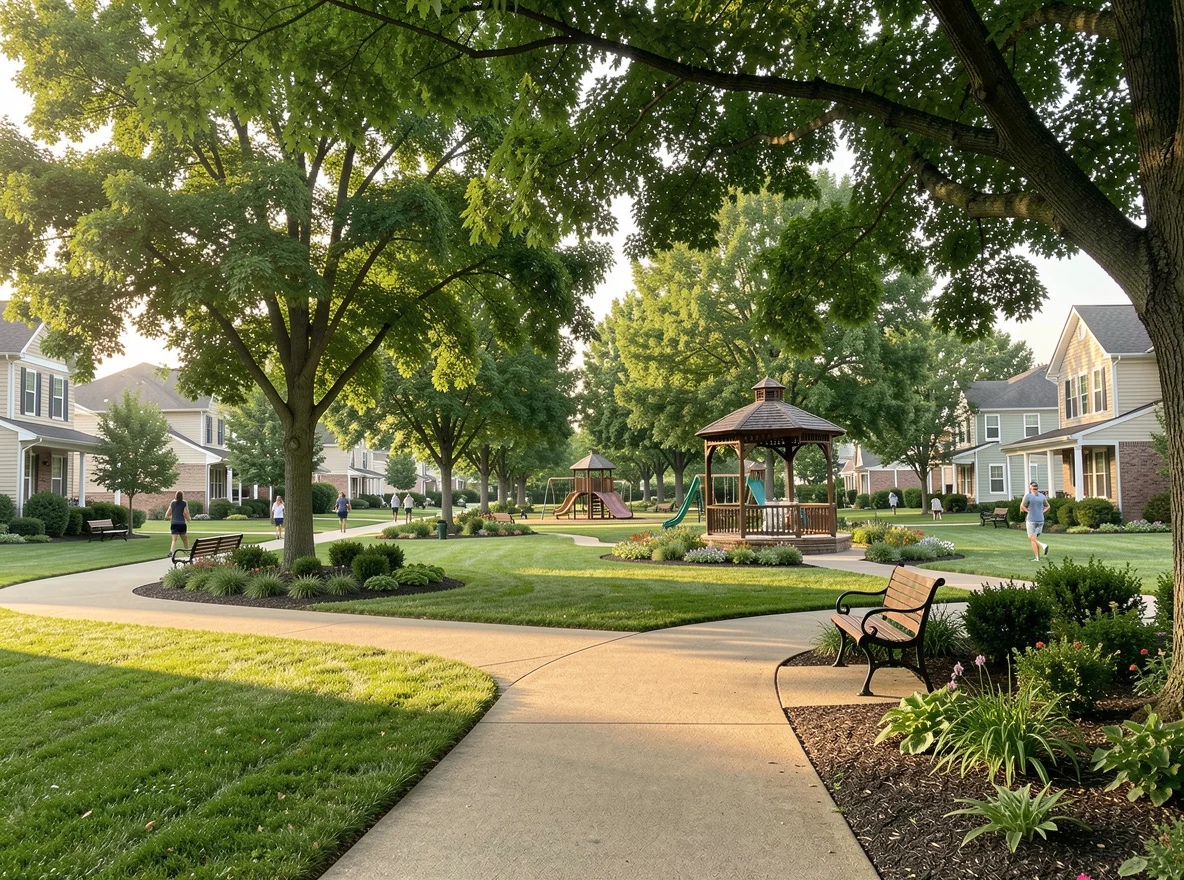 Neighborhood park and residential setting in Willard