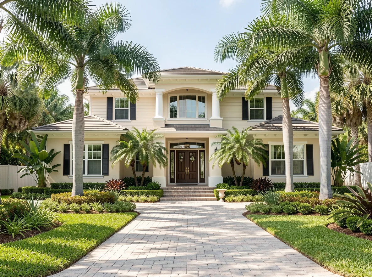 Tropical home exterior in South Florida