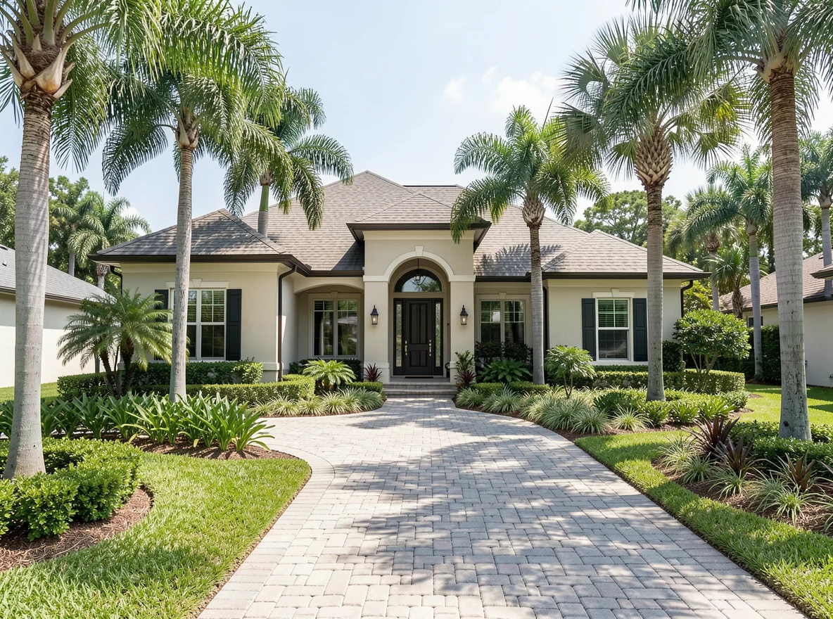 Upscale home exterior in Parkland