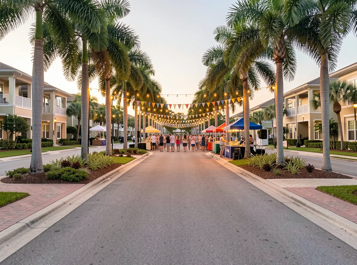 Landscaped Boca Raton neighborhood entrance