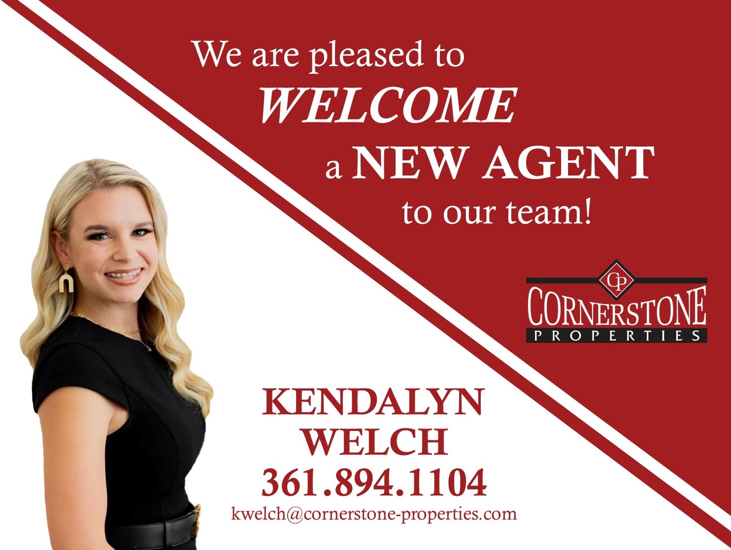 WELCOME KENDALYN TO THE CORNERSTONE TEAM!