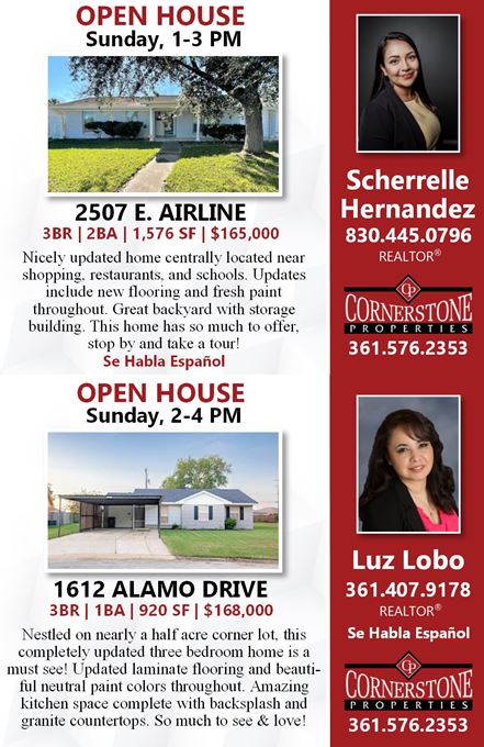 Open Houses this Sunday, 1/30/2022