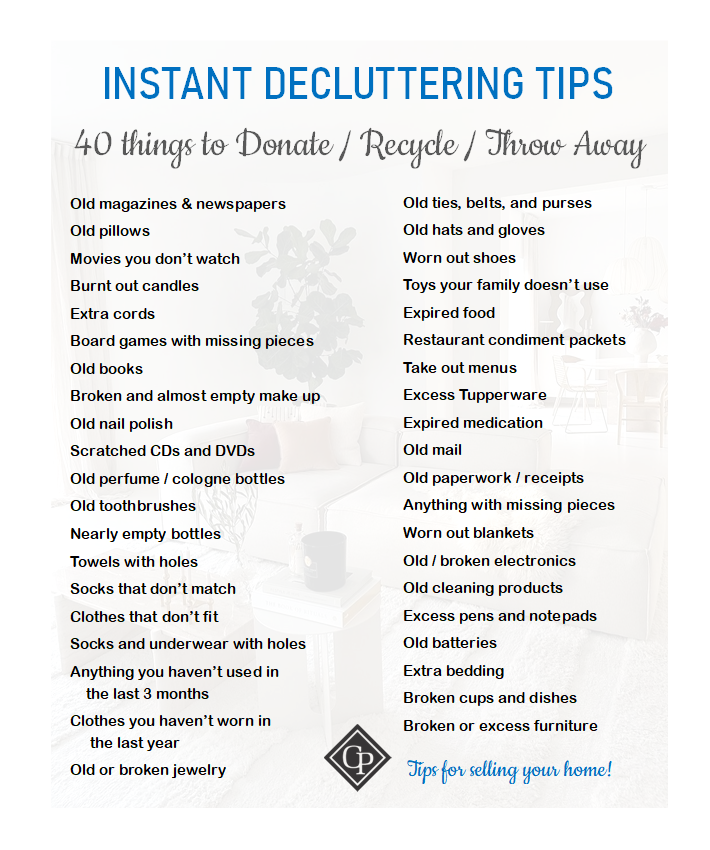 40 Instant Decluttering Tips
