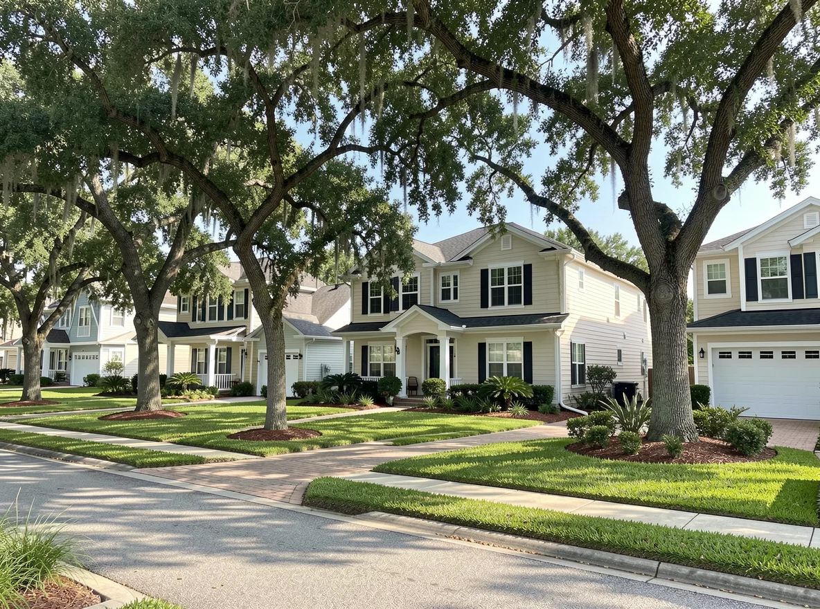 East Lake neighborhood street with mature trees and well-kept homes