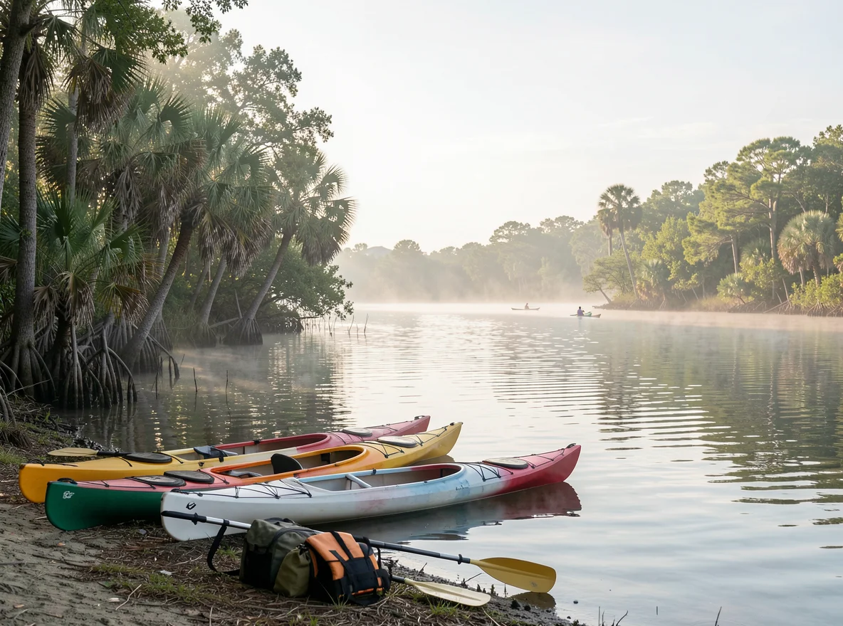 Kayaking on calm water near New Port Richey, Florida