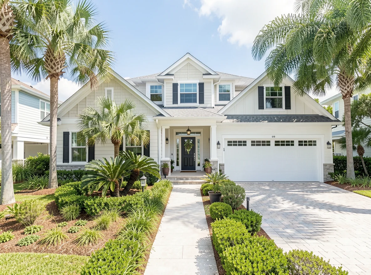 Coastal-style home exterior in Clearwater