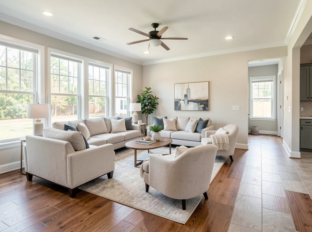 Bright Brookhaven interior living space