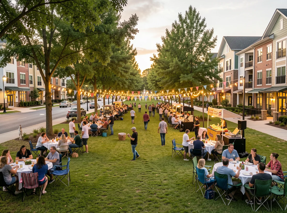 Community green in Sandy Springs