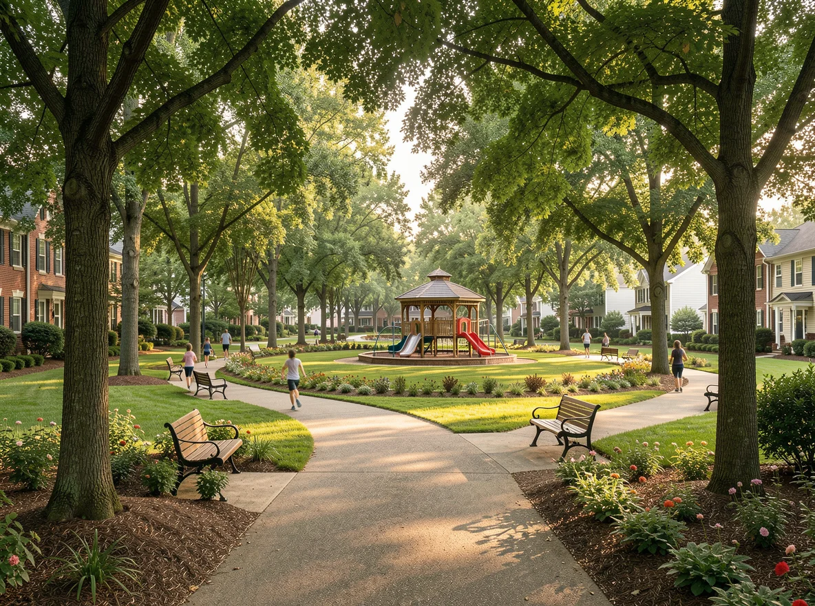 Neighborhood park in Atlanta with walking paths and green space