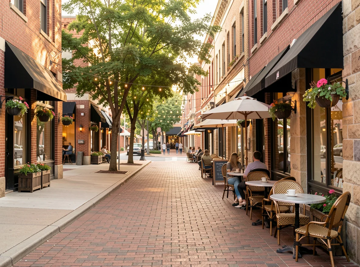 Downtown streetscape in Chamblee, Georgia