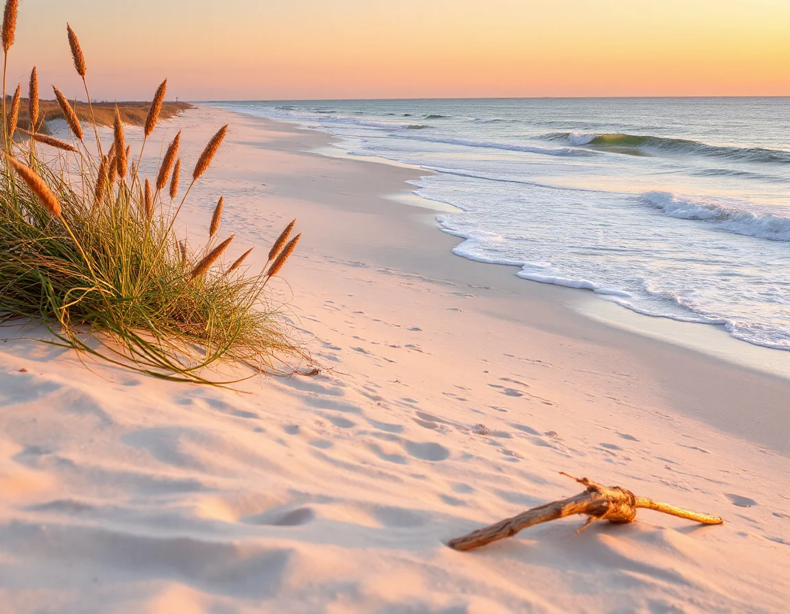 Dune-lined Atlantic shoreline on Isle of Palms