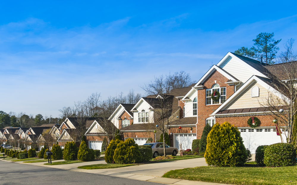 Front view of homes