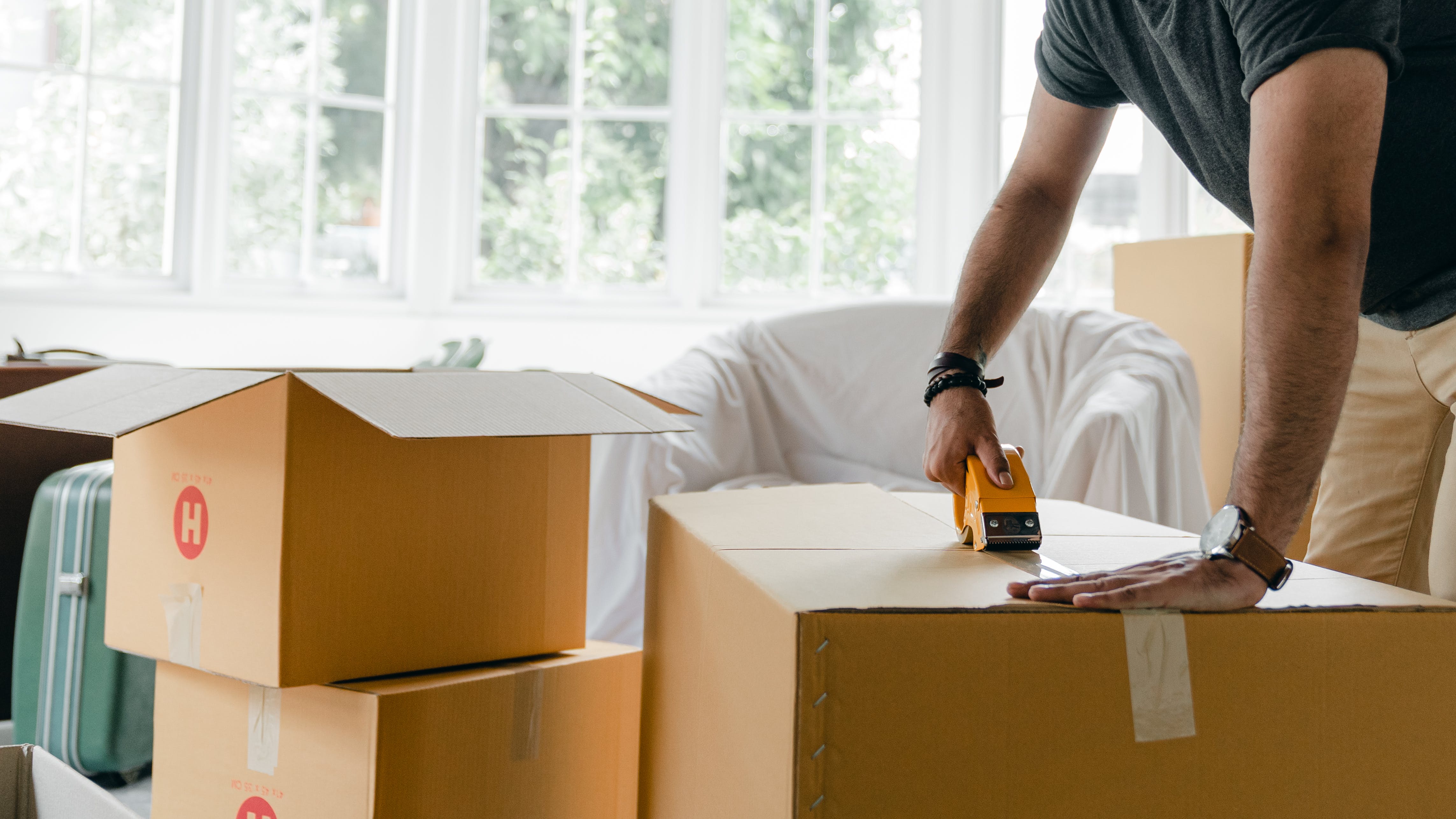 Packing in boxes for moving