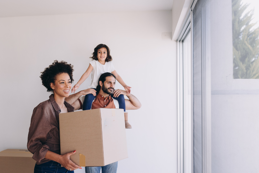 A family moving into a new home