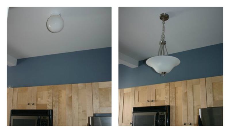 light fixture before and after, beth sterner