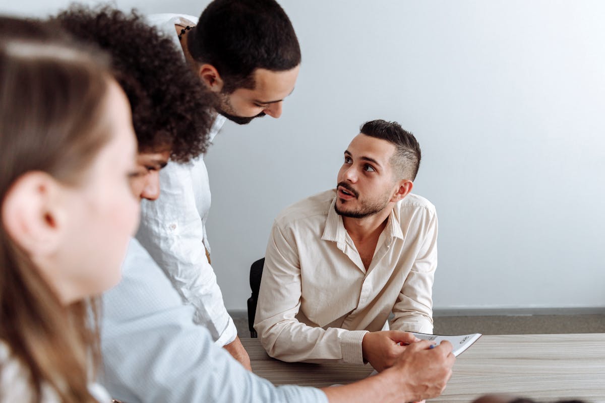 real estate coach having a session with potential investors