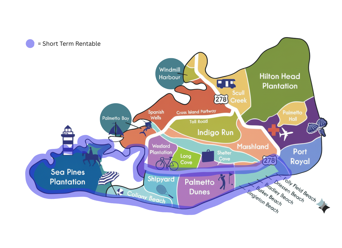 Hilton Head Island Short Term Rental Map