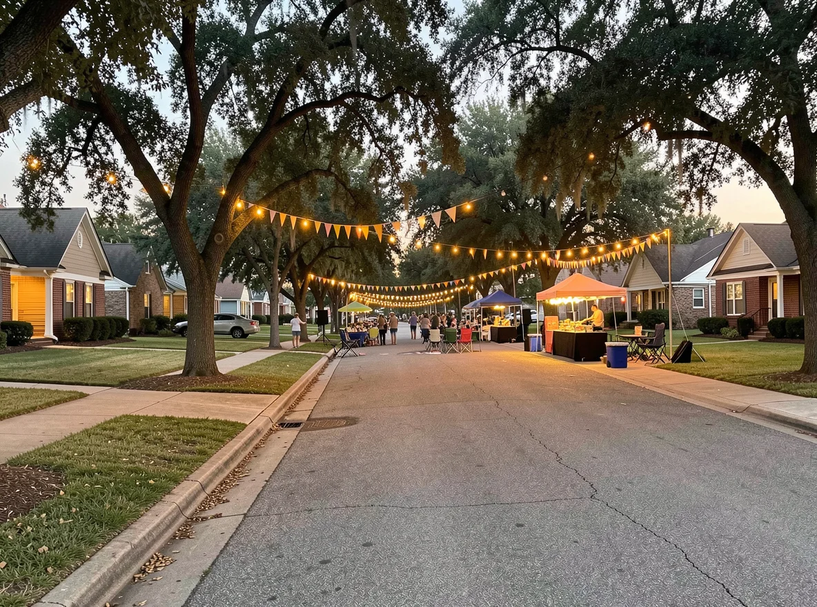 Residential neighborhood scene in Dallas