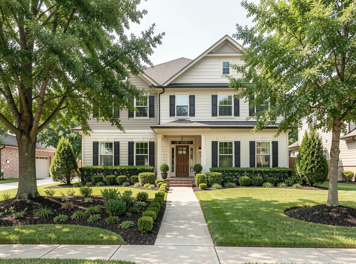 Attractive Plano home exterior with mature landscaping