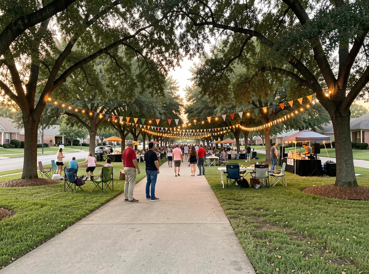 Neighborhood park scene in Arlington