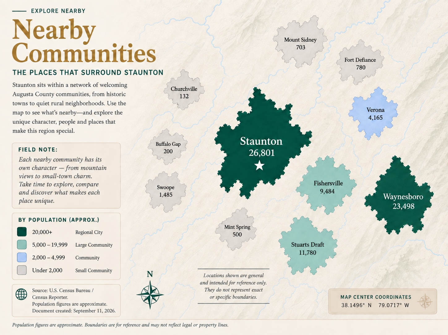 Staunton and nearby communities orientation map