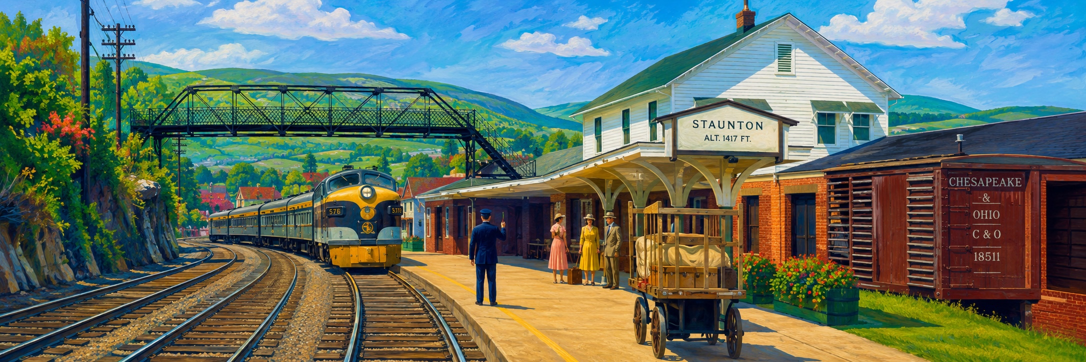 Staunton rail station scene used as the Staunton area hero image