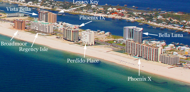 Aerial Condo Map Of Orange Beach Real Estate