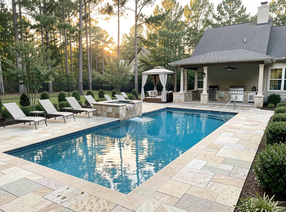 Luxury pool and patio at a North Atlanta estate