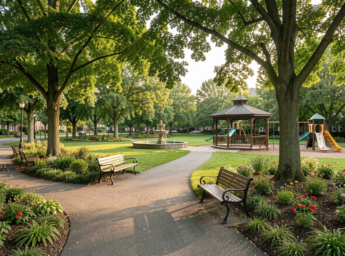 Community park atmosphere in Newington