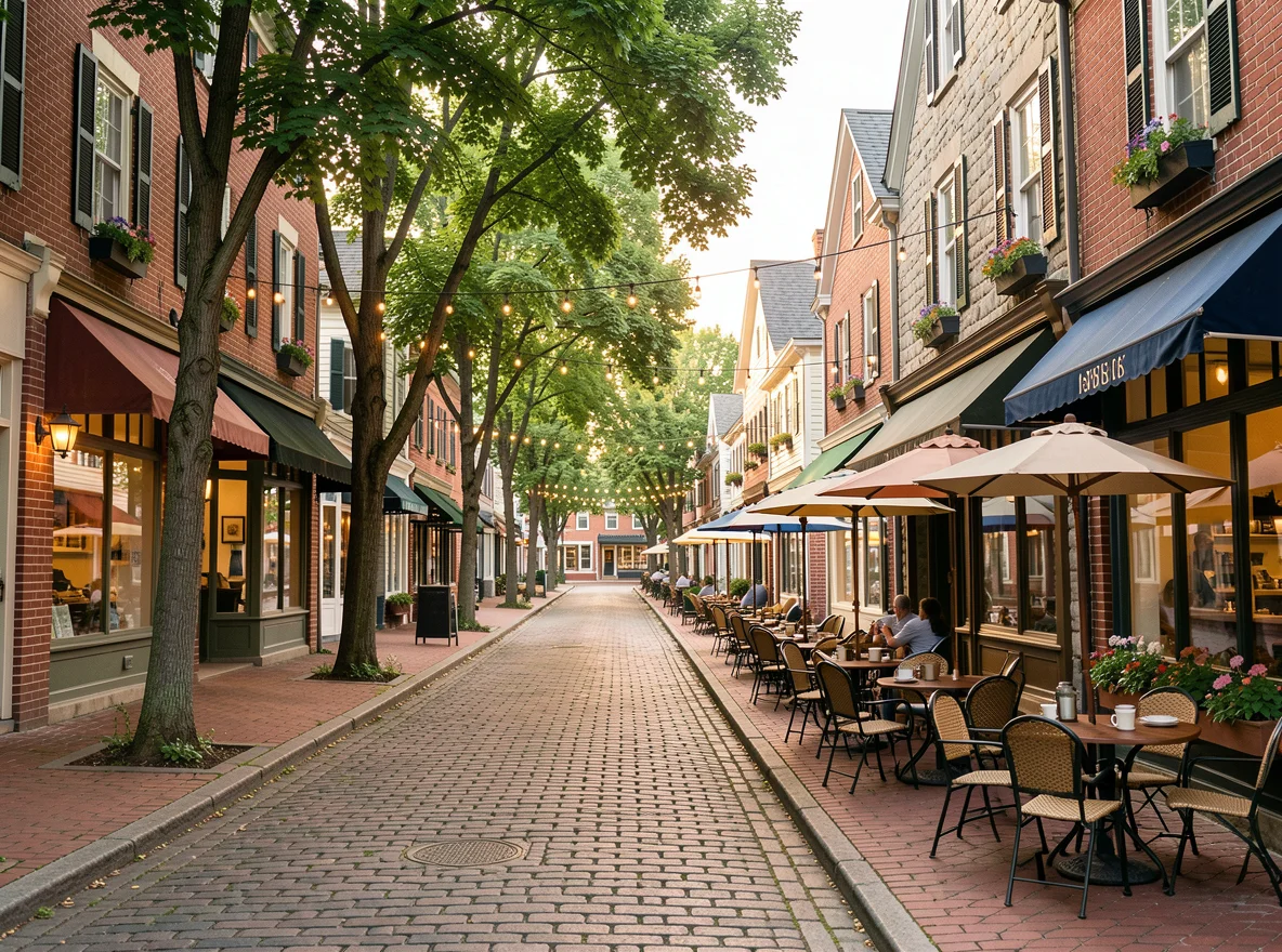 Downtown streetscape in Middlesex County Connecticut