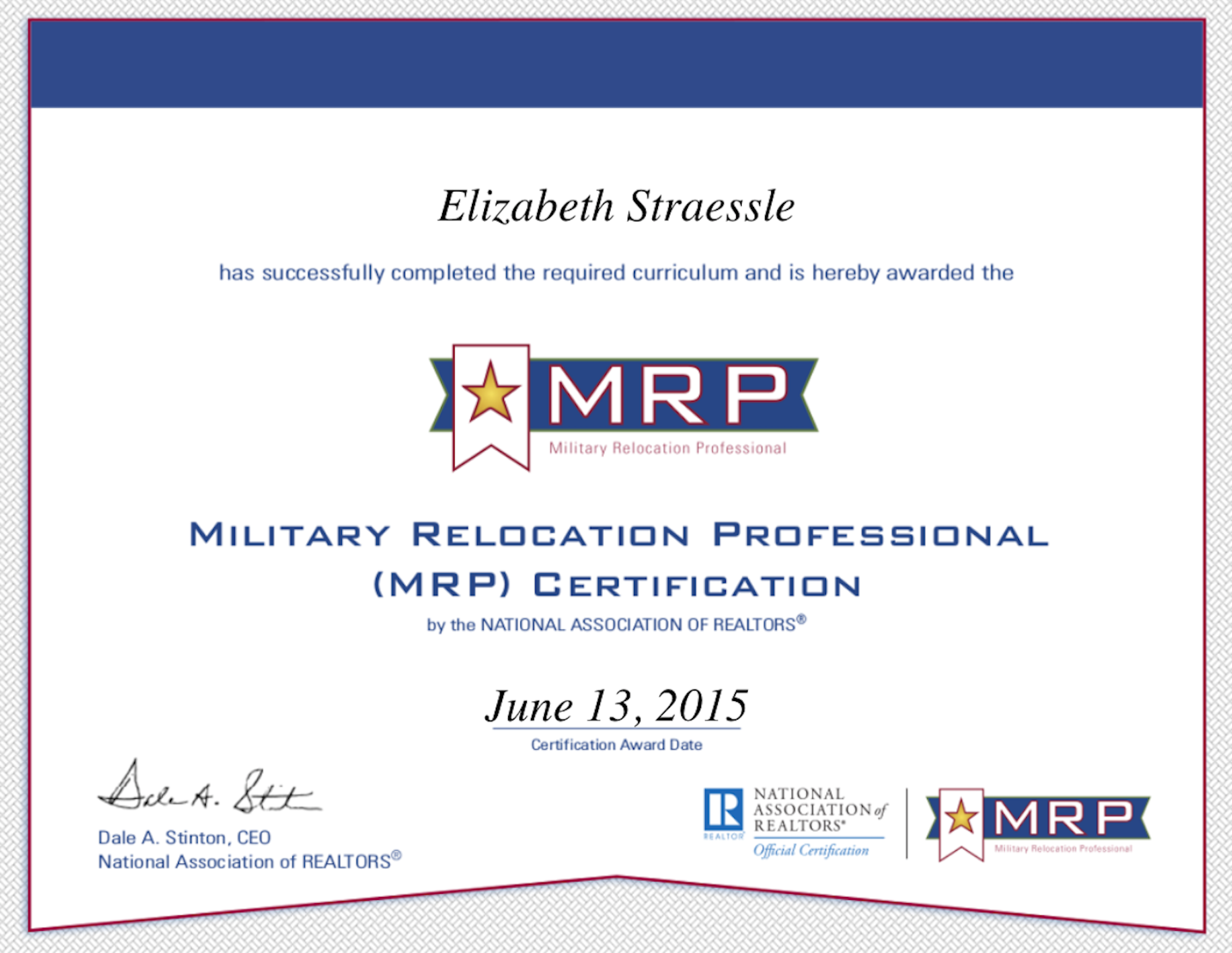 Military Relocation Professional (MRP) Certification