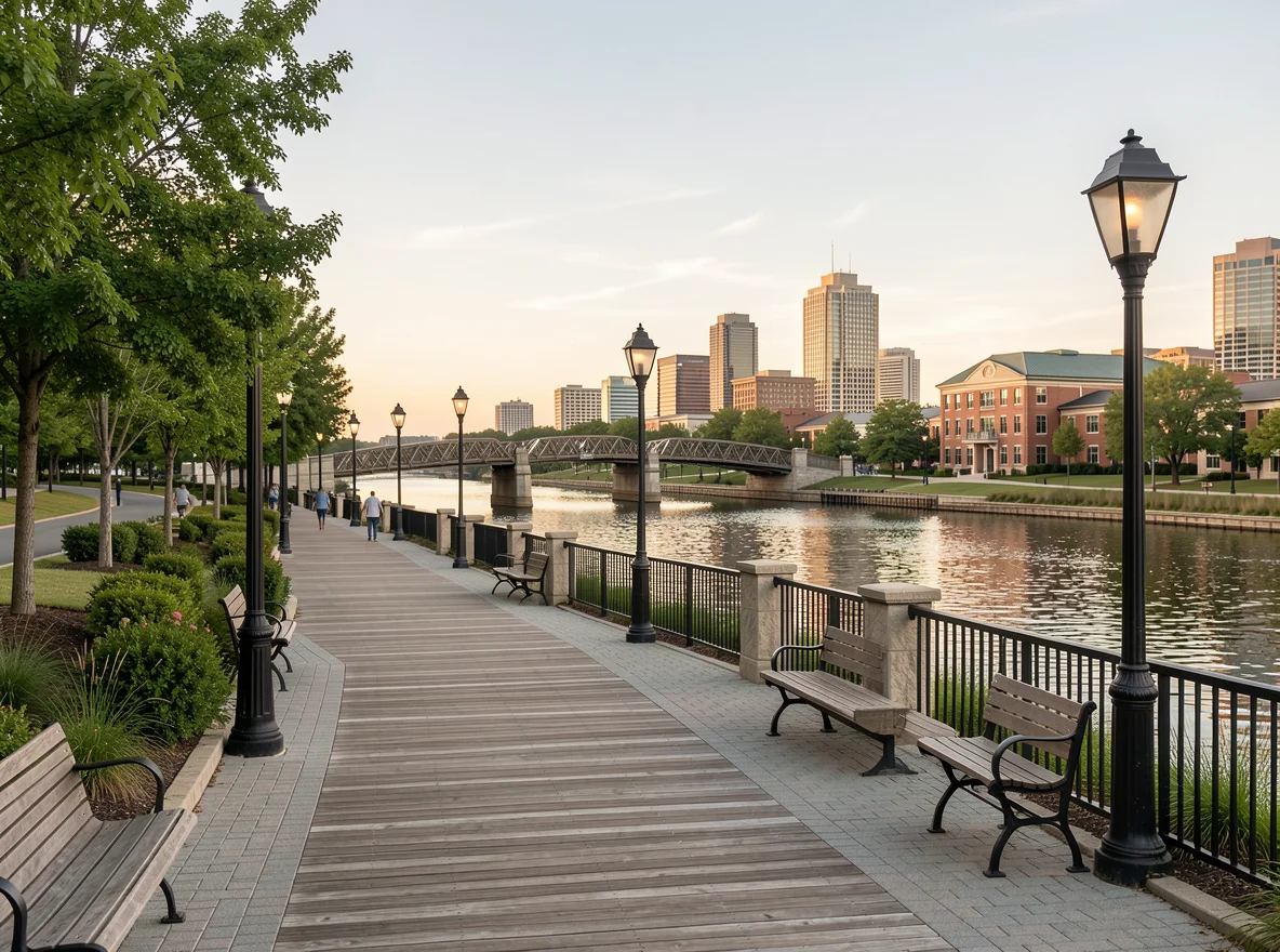 Arkansas River waterfront in Little Rock