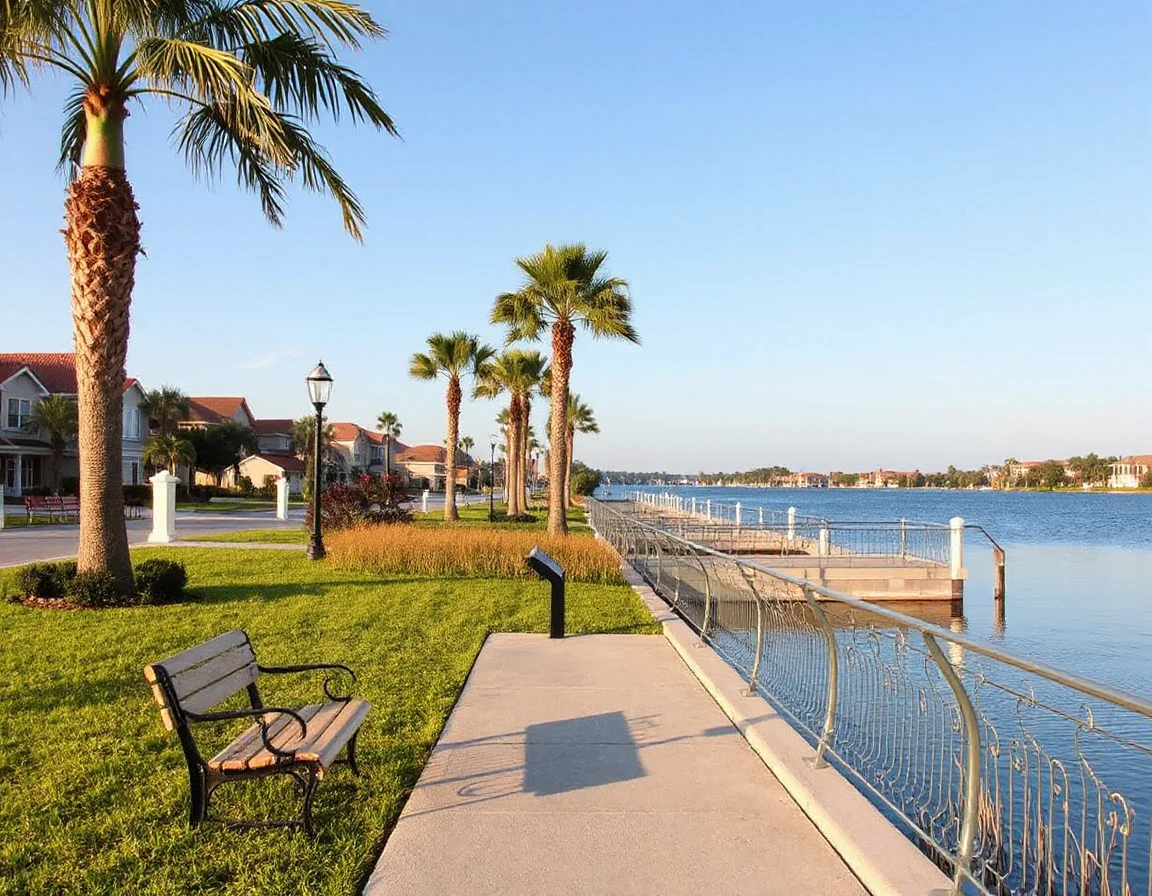 Residential lake view in Estero, Florida
