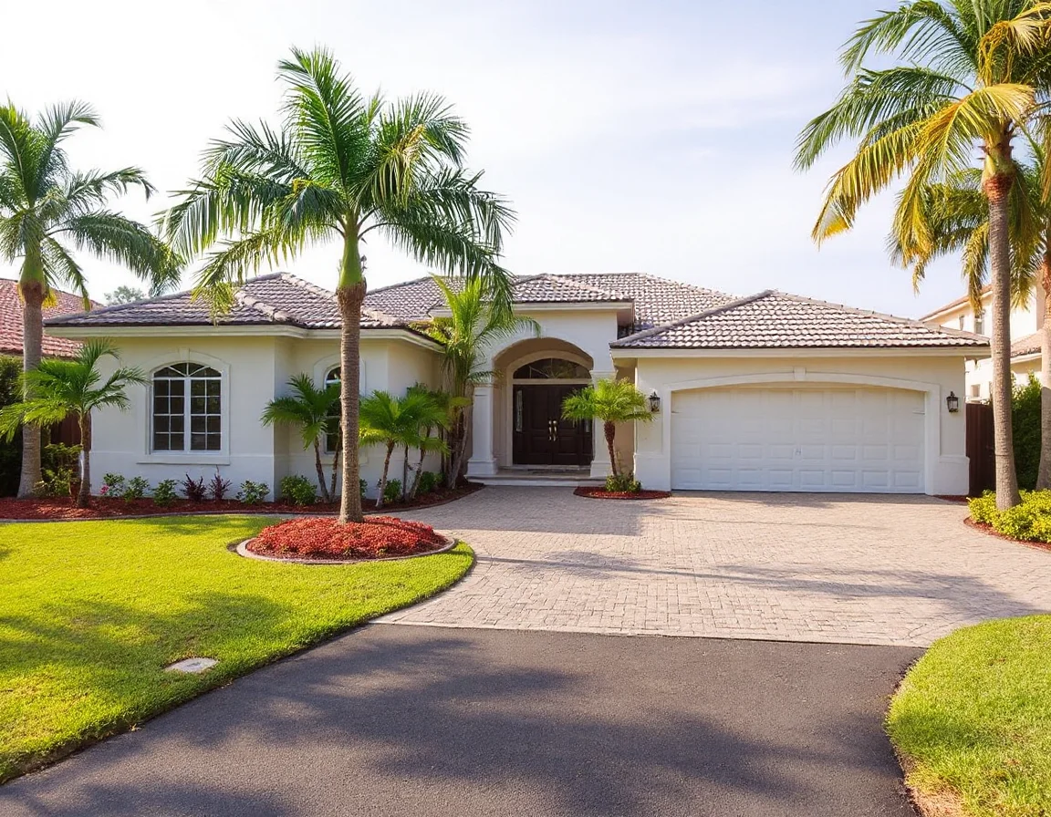 Coastal single-family home with tropical landscaping in Naples