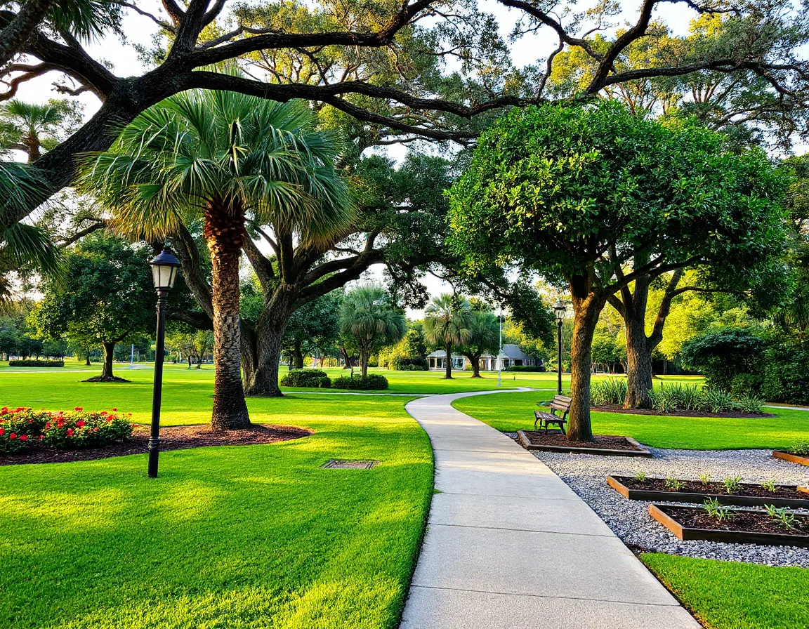 Subtropical park and walking path in Bonita Springs