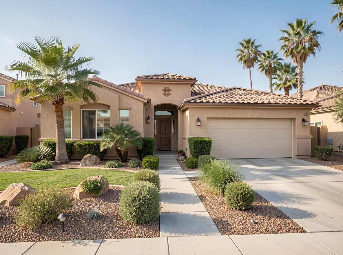 Chandler home exterior with desert landscaping