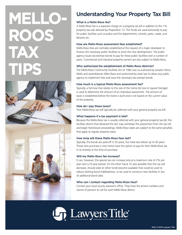 Mello-Roos Tax Tips
