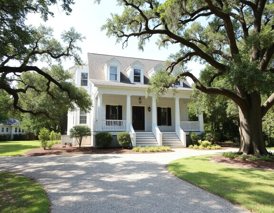 Lowcountry-style home exterior in the Darien area