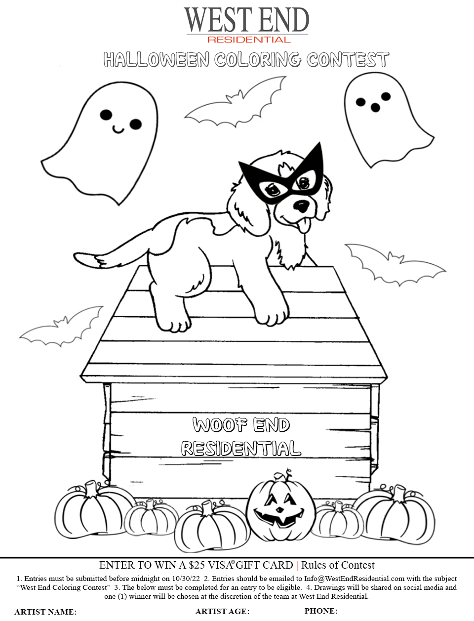 Halloween Coloring Contest 2022