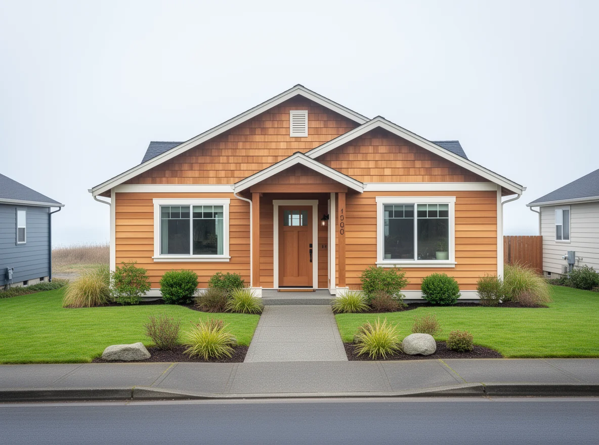 Coastal home exterior in Harbor, Oregon