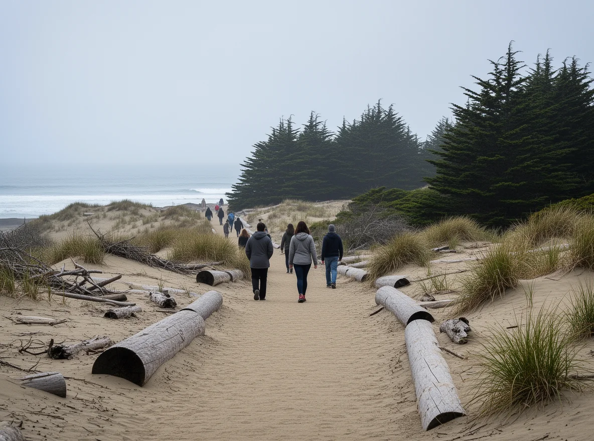 Walking trail near the coast in Port Orford