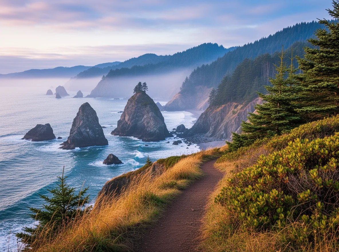 Rocky coastline near Brookings, Oregon