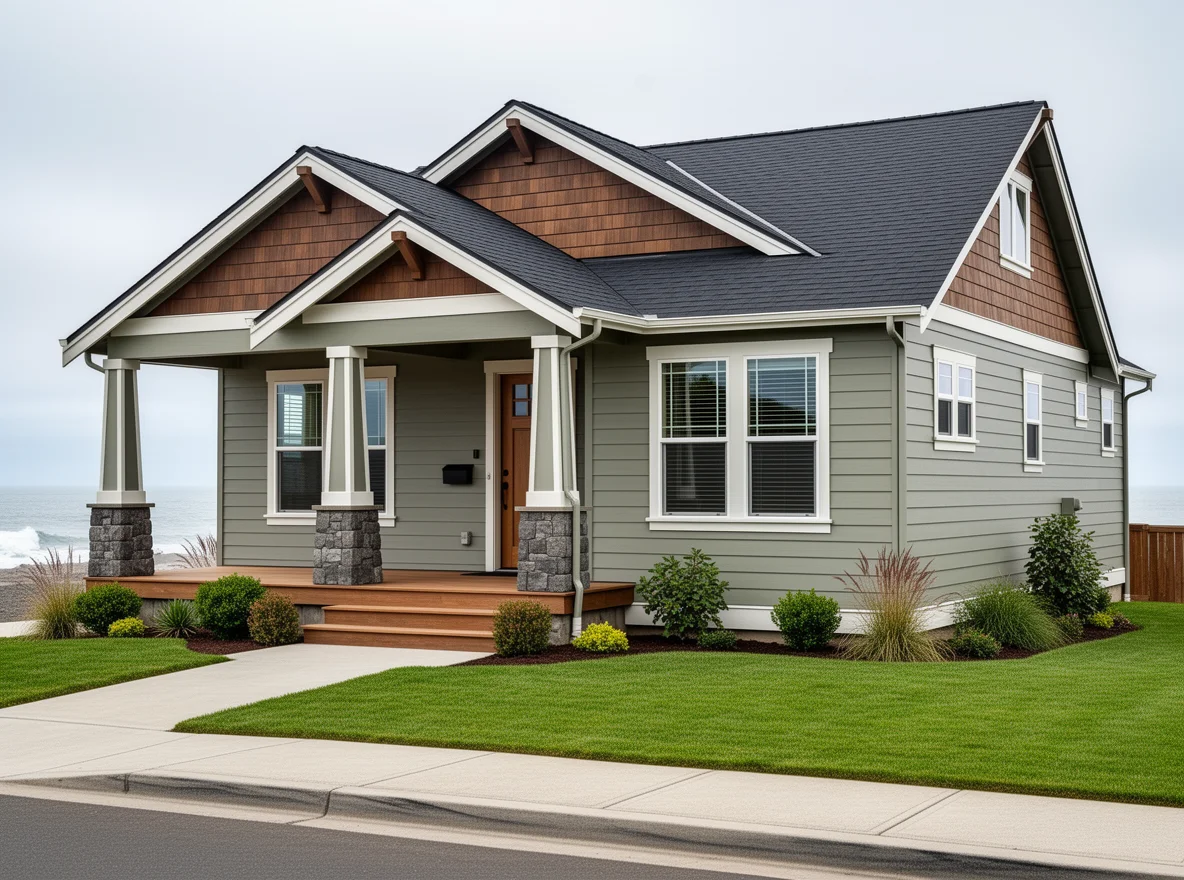 Coastal home exterior designed for marine weather
